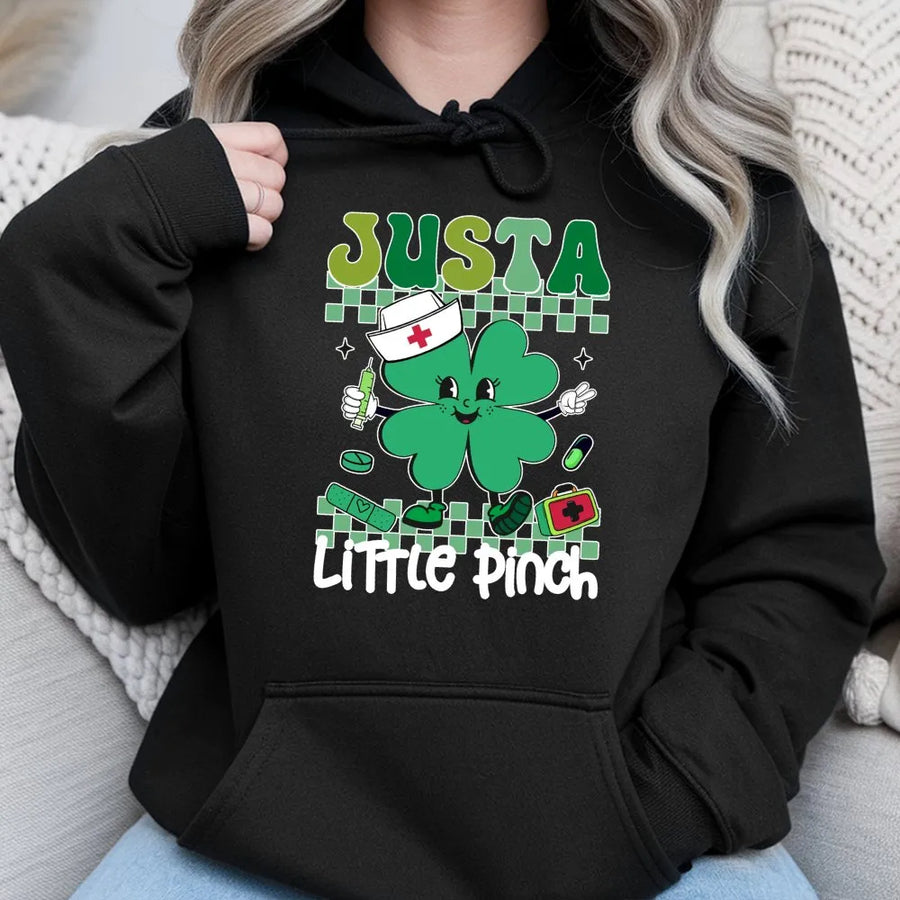 Nurse St Patrick's Day Hoodie | Retro Lucky Shamrock Graphic | Premium Cotton Blend | Gift for Nurses & Healthcare Workers