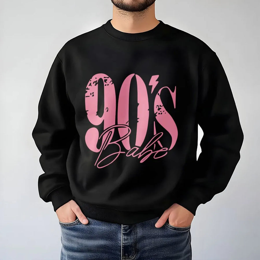 90s Babe Sweatshirt | Retro Graphic Print Sweatshirt | Soft Cotton Blend Pullover | Nostalgic 90s Outfit Gift for Her