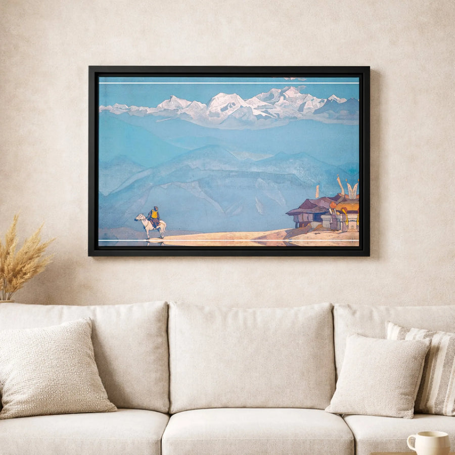 Himalayan Mountain Canvas Art | Serene Traveler Horse Landscape | Gallery-Quality Fade-Resistant Print | Large Wall Decor for Home Office