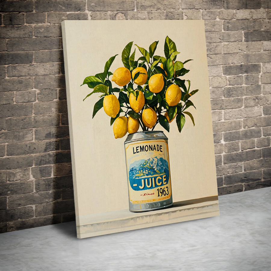 Lemonade Art Print | Vintage Kitchen Still Life Canvas | Premium Gallery-Wrapped Decor | Botanical Lemon Branch Poster for Home or Cafe
