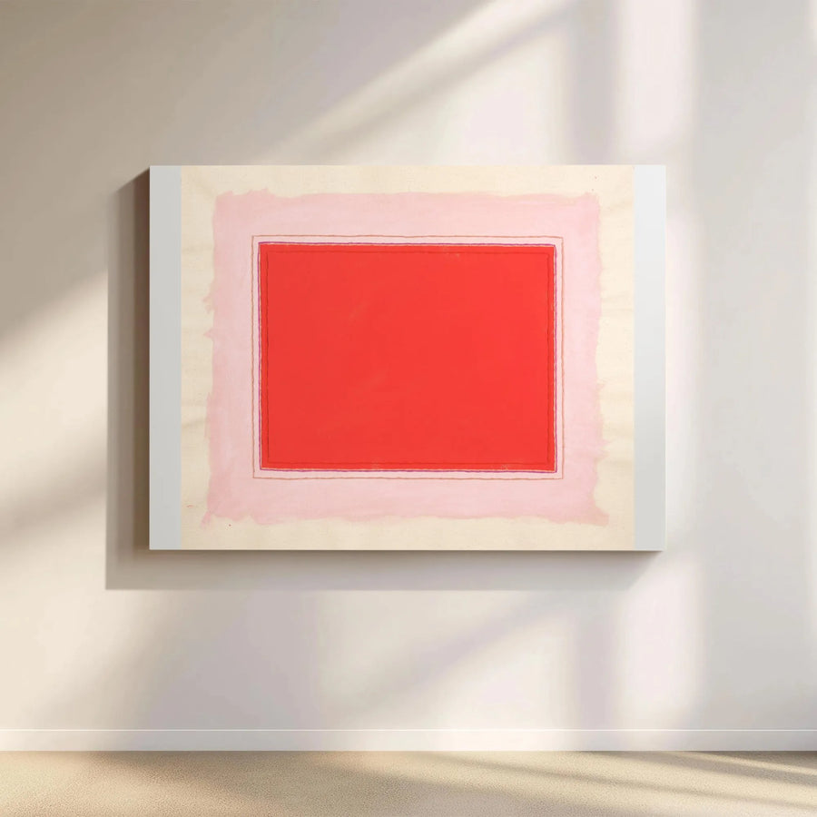 Abstract Color Field Wall Art | Minimalist Red and Pink Painting Print | Premium Gallery Wrap Canvas | Modern Home Decor Gift