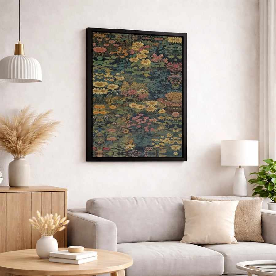Vintage Wildflower Canvas Wall Art | Botanical Meadow Floral Print | 1.25 Inch Premium Gallery Wrap | Nature Home Decor Gift for Plant Lovers