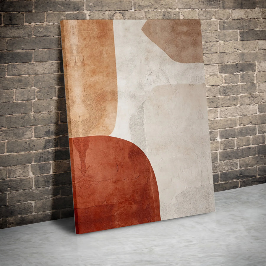 Abstract Earth Tone Canvas Wall Art | Minimalist Plaster Texture Print | Premium Gallery-Wrapped Decor | Modern Neutral Home Office Wall Decor