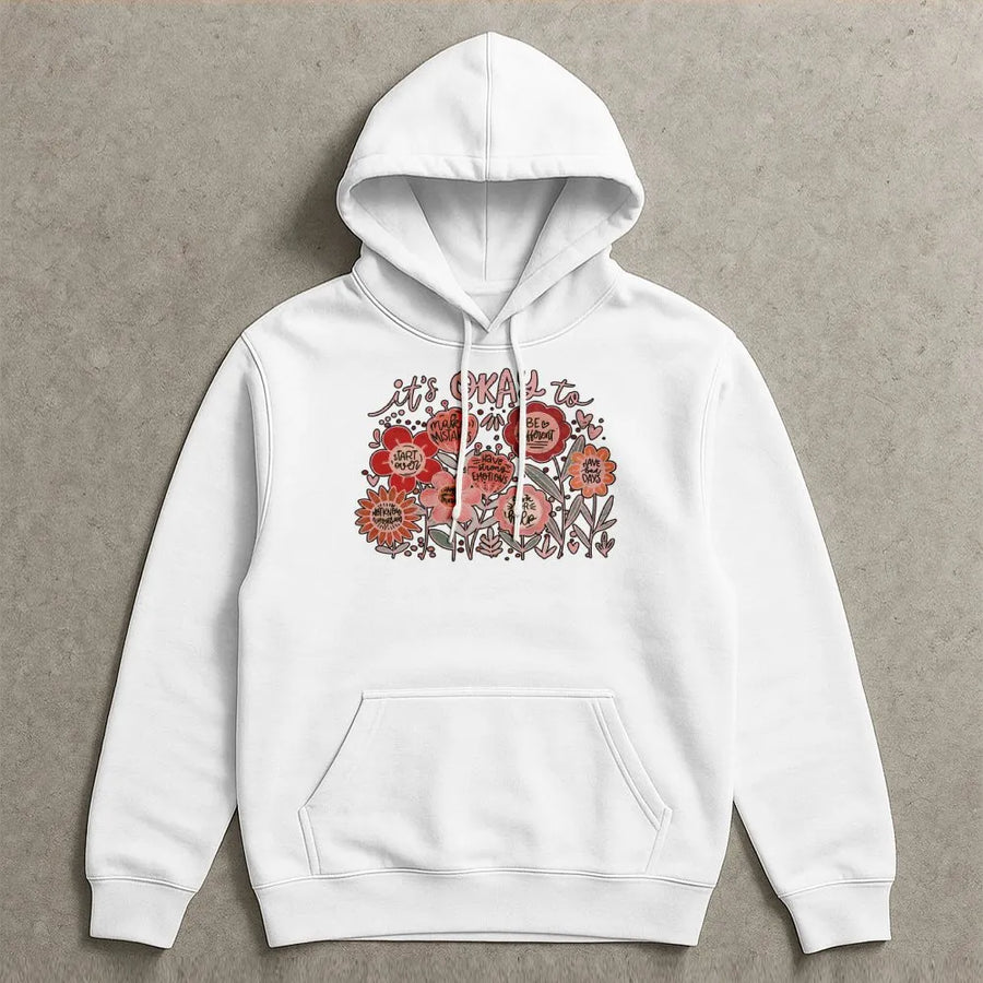 Mental Health Awareness Hoodie | Inspirational Floral Graphic | Premium Cotton Blend | Self Love Gift for Her