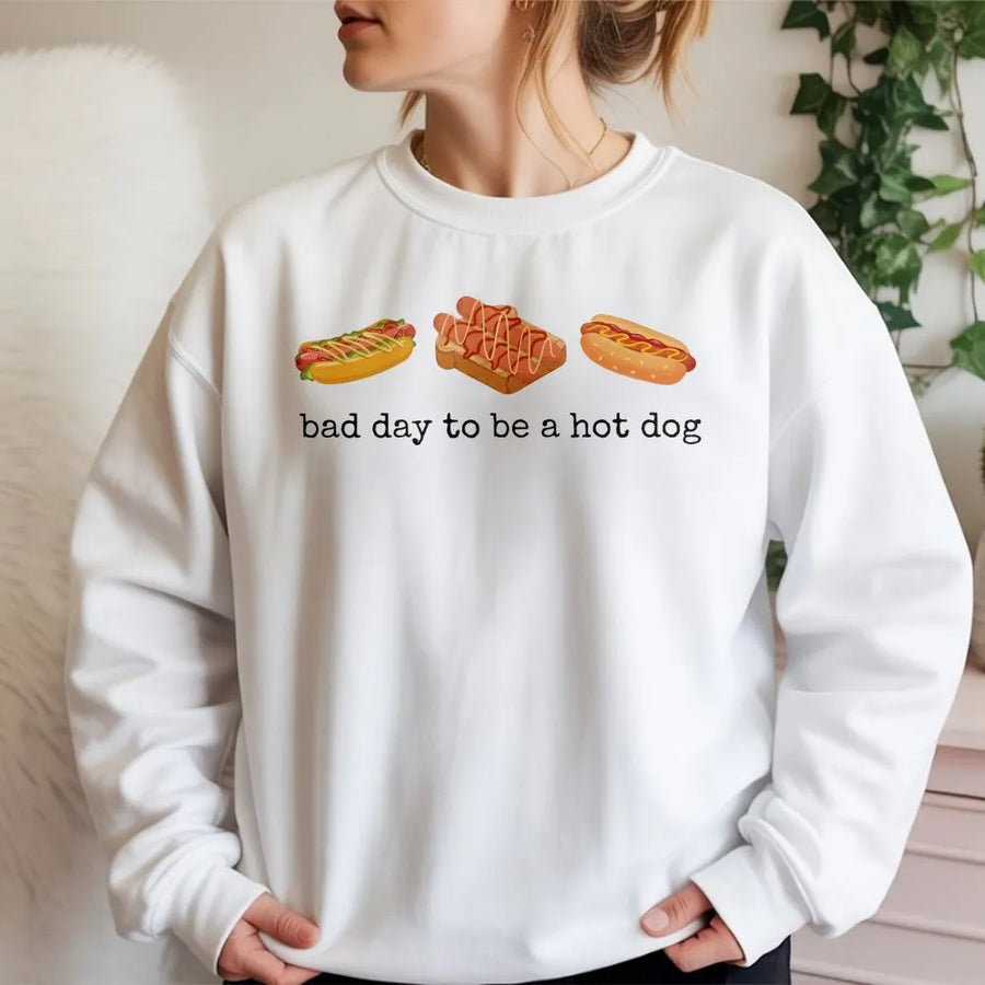 Bad Day to Be a Hot Dog Shirt | Funny Retro Foodie Graphic Tee | Soft Cotton Unisex Top | 4th of July Memorial Day BBQ Gift