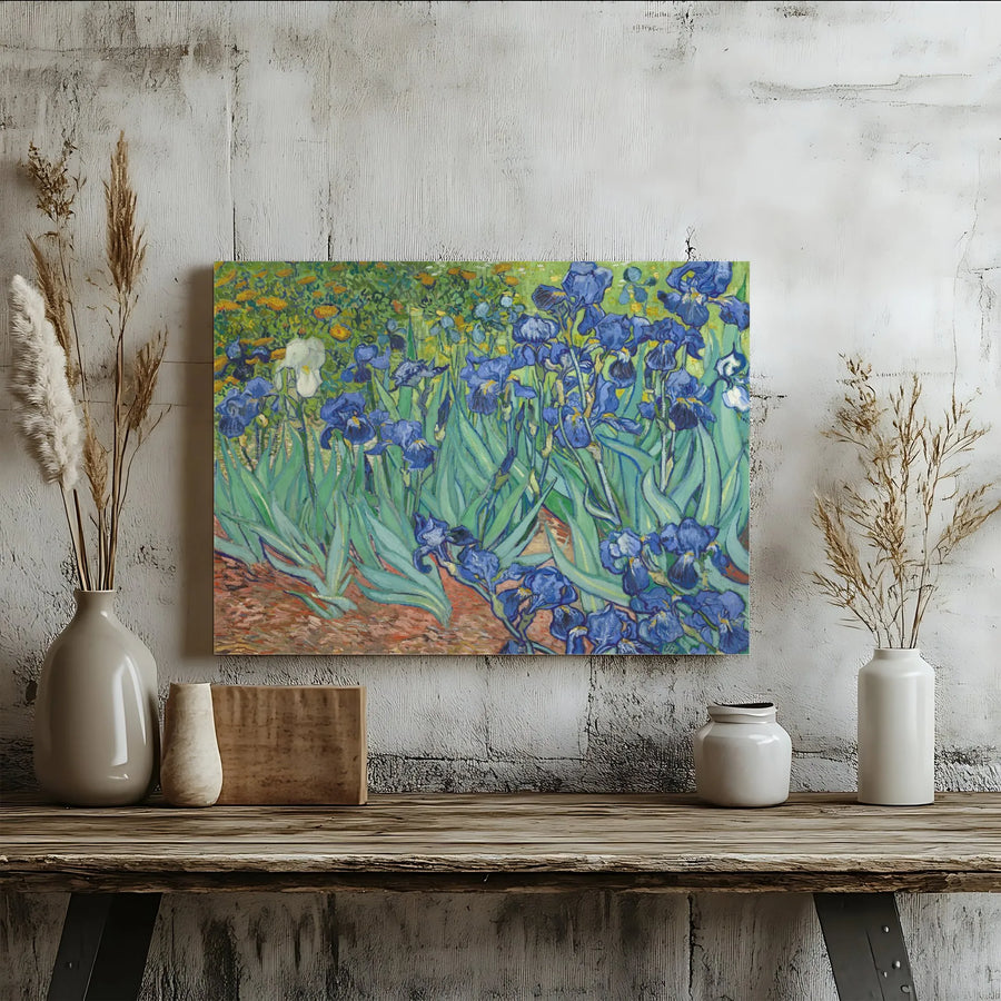 Van Gogh Irises Horizontal Canvas Print | Classic Impressionist Floral Wall Art | 1.25" Gallery Wrap, Fade-Resistant Inks | Vintage Masterpiece Gift for Art Lovers