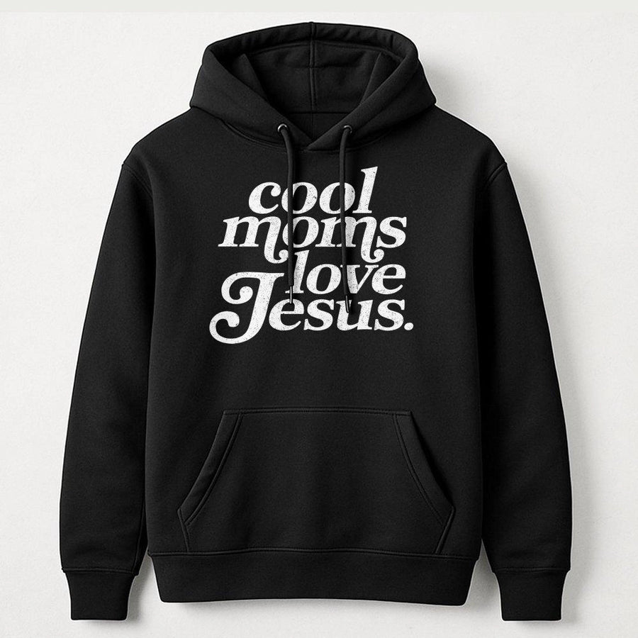 Cool Moms Love Jesus Hoodie | Retro Faith Christian Aesthetic | Premium Cotton-Poly Blend | Religious Gift for Mom Mother's Day 2026 Birthday Present