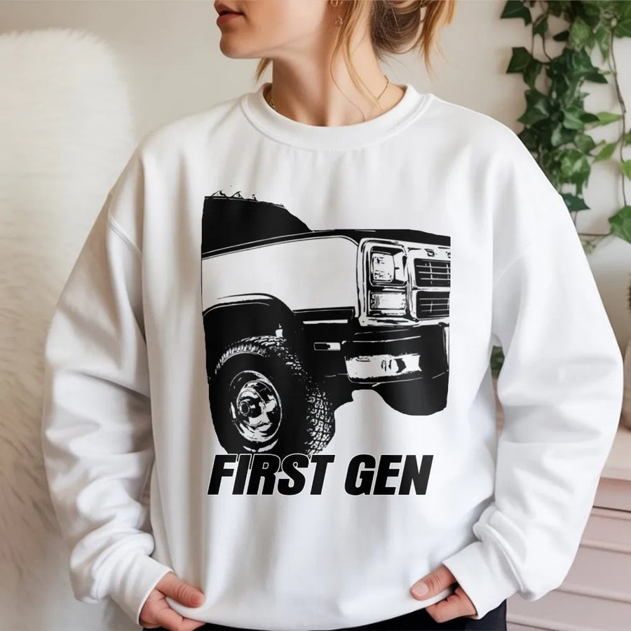 First Gen Diesel Truck Sweatshirt | Retro 80s Pickup Graphic | Premium Cotton Blend | Gift for Diesel Mechanic & Classic Truck Enthusiast