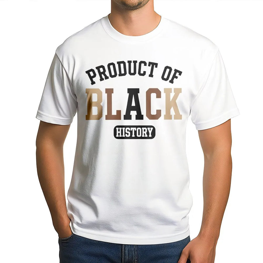 Product Of Black History T-Shirt | Varsity Typography Graphic Tee | 100% Cotton Premium Apparel | Empowering Gift For Black History Month
