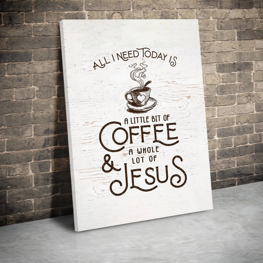 Coffee and Jesus Canvas Wall Art | Inspirational Kitchen Quote Print | Premium Fade-Resistant Gallery Wrap | Religious Home Decor Gift for Her