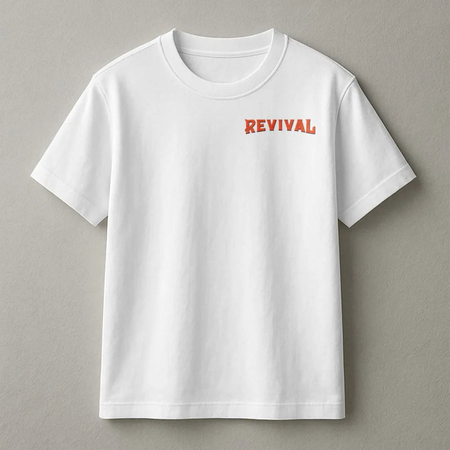 Revival T-Shirt | Minimalist Left Chest Graphic Tee | Premium 100% Cotton | Unisex Christian Faith Apparel Gift