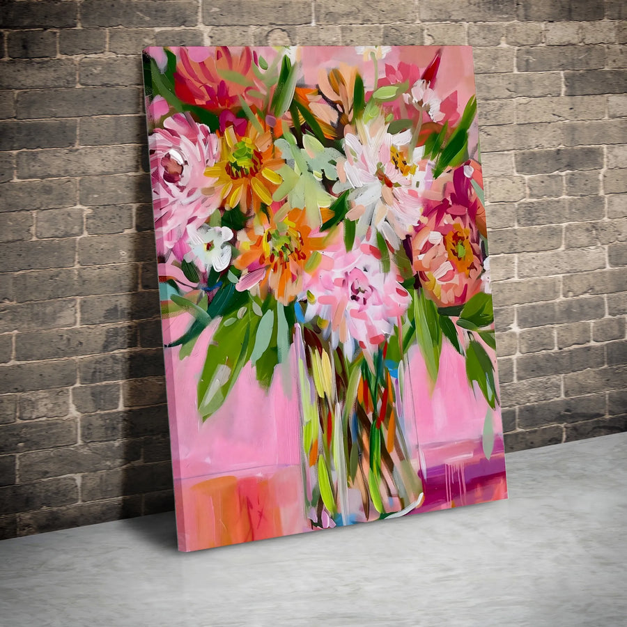 Abstract Floral Canvas Wall Art | Vibrant Impressionist Painting Print | Premium Gallery Quality | Living Room & Bedroom Decor Gift
