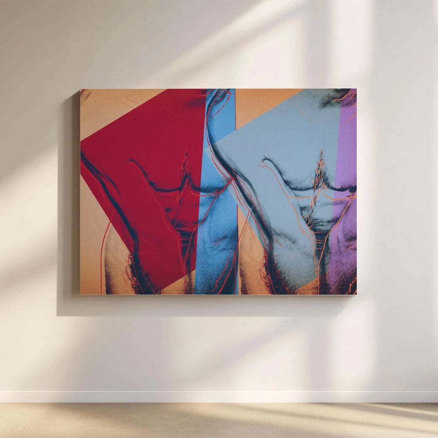 Abstract Male Torso Canvas Art | Geometric Pop Art Print | 1.25 Inch Gallery Wrap | Modern Masculine Wall Decor for Living Room