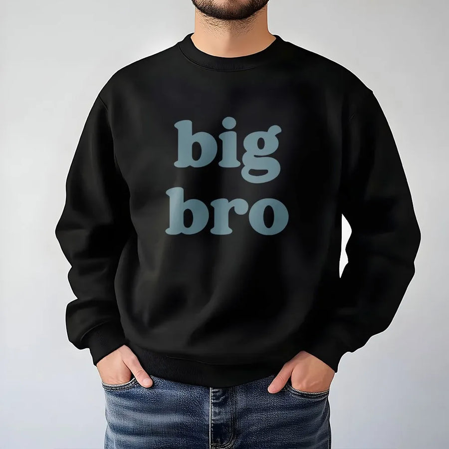 Promoted to Big Bro Sweatshirt | Vintage Retro Font Design | Premium Soft Cotton Tee | Funny Pregnancy Announcement Gift for Brother, Family Matching