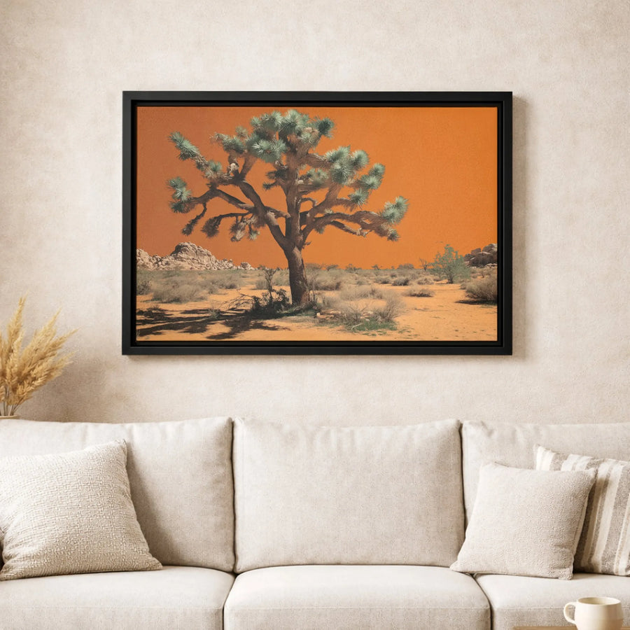 Joshua Tree Wall Art | Surreal Desert Sunset Landscape Print | Premium 1.25" Gallery Wrap Canvas | Modern Southwestern Home Decor Gift