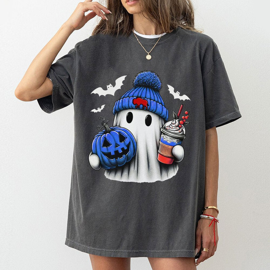 Buffalo Halloween Ghost Unisex T-Shirt  Buffalo Football, Buffalo T-Shirt, Buffalo Halloween T-Shirt, Bills T-Shirt For Men And Women