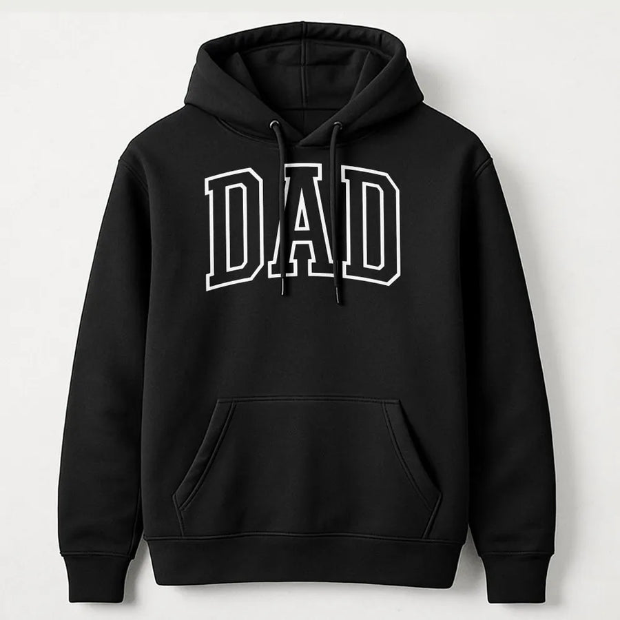 Dad Hoodie | Minimalist Varsity Style | Soft Cotton Blend Pullover | Gift for New Father, Fathers Day Crewneck