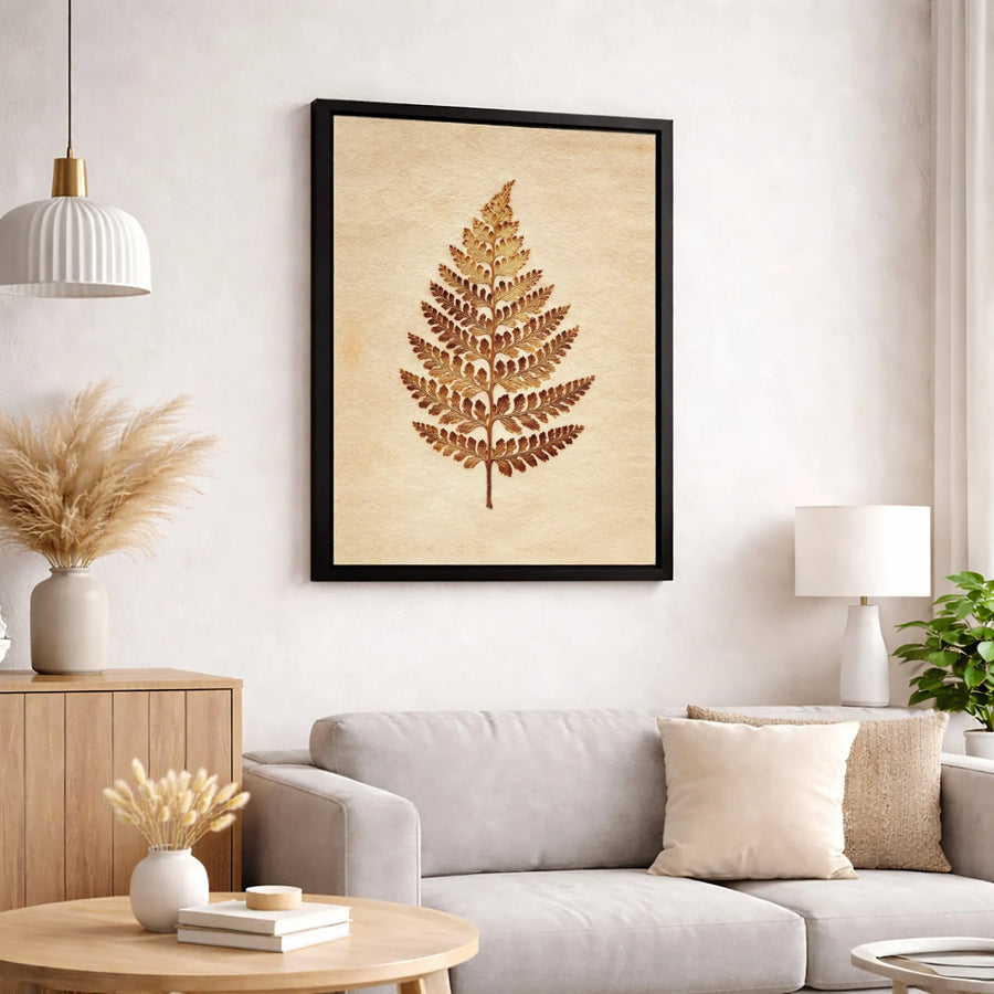 Vintage Botanical Fern Canvas | Rustic Forest Leaf Art Print | Premium Fade-Resistant Gallery Wrap | Farmhouse Home Decor Wall Hanging