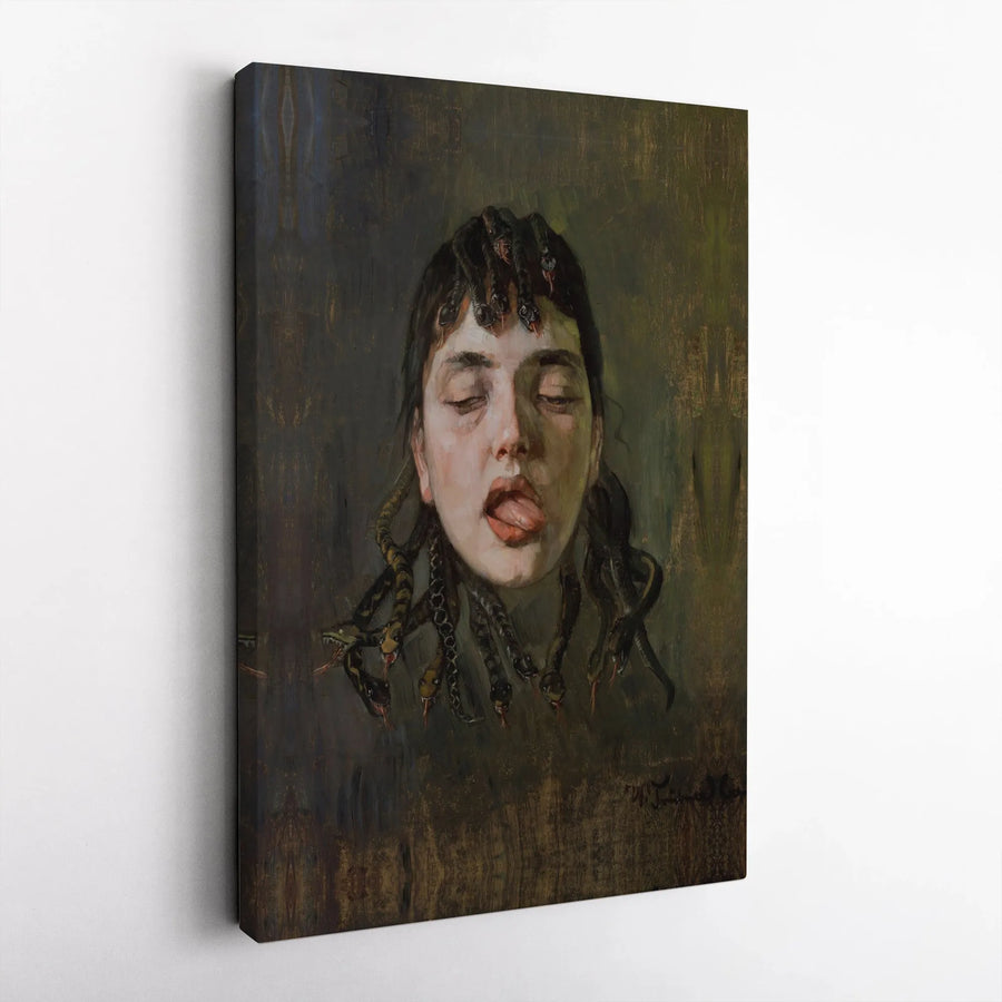 Medusa Canvas Wall Art | Classical Greek Mythology Painting | Premium Fade-Resistant Print | Gothic Home Decor Gift