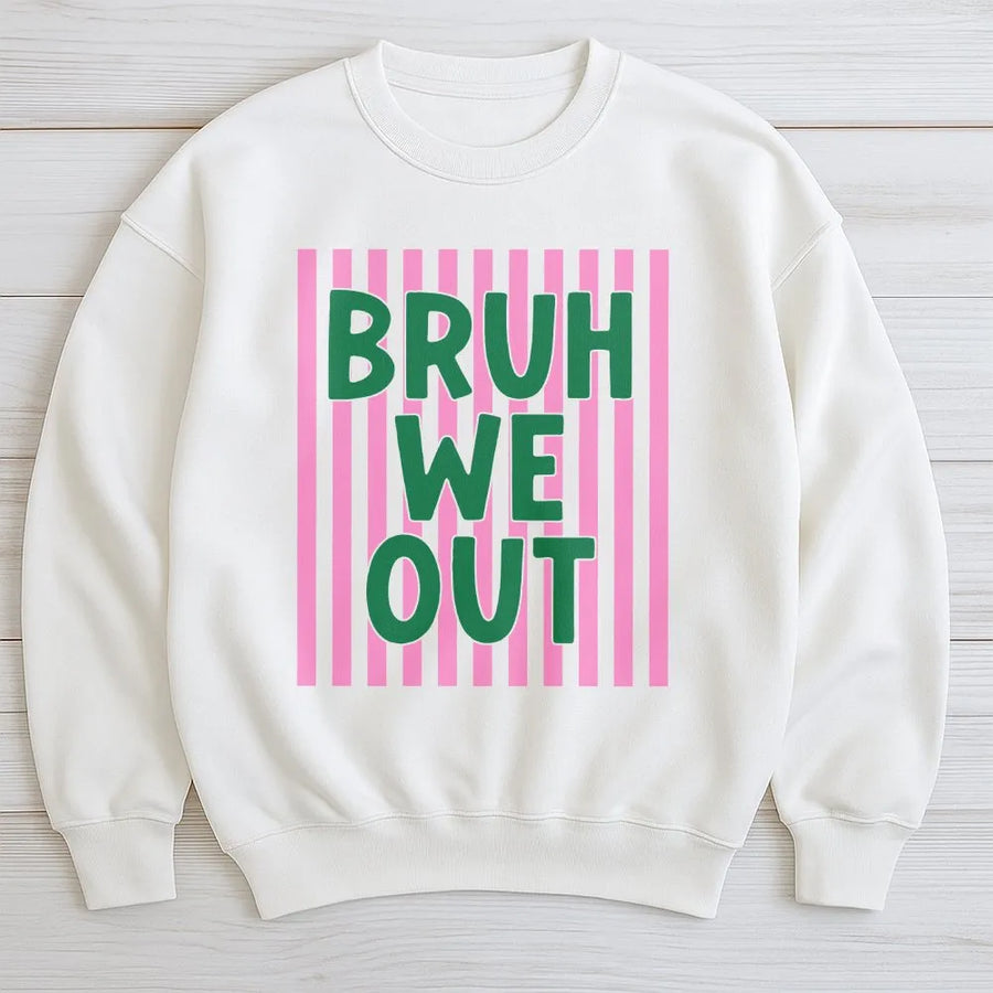 Bruh We Out Teacher Sweatshirt | Funny Last Day of School Outfit | Unisex Soft Crewneck | End of Year Teacher Appreciation Gift