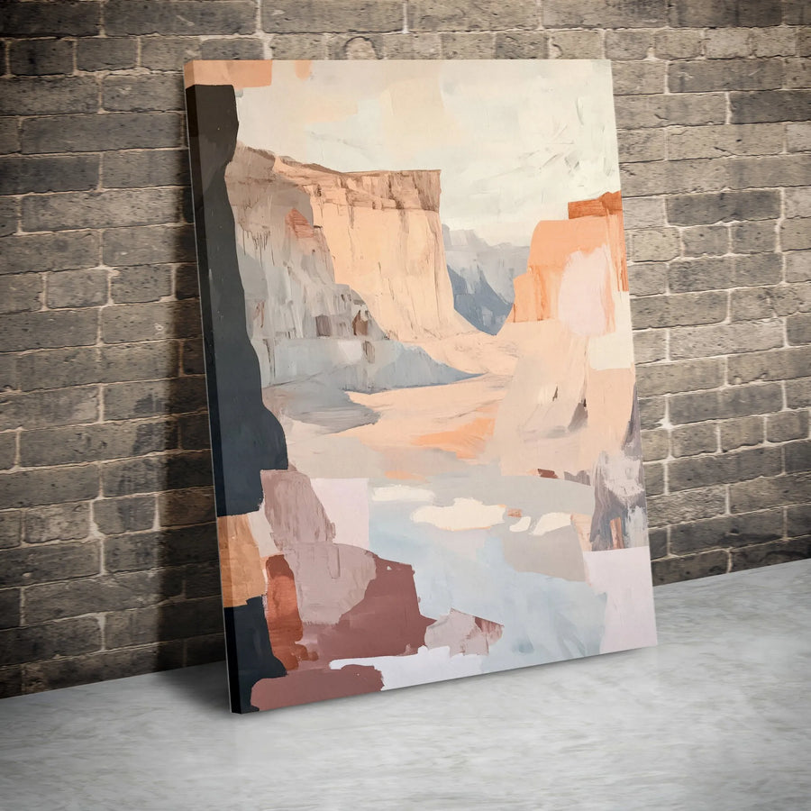 Abstract Canyon Canvas Print | Modern Painterly Landscape Wall Art | Premium Thick Gallery Wrap | Boho Living Room Decor Gift