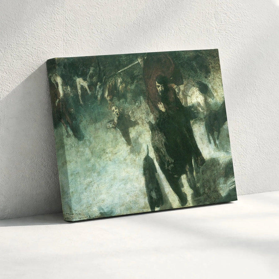 The Wild Hunt Canvas Print | Franz von Stuck Norse Mythology Art | Premium Fade-Resistant Canvas | Dark Academia Gothic Home Decor Gift