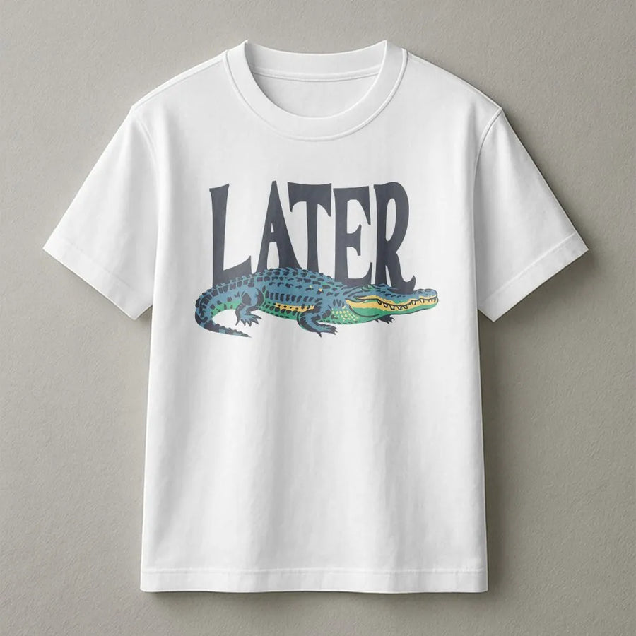 Later Gator T-Shirt | Vintage 90s Alligator Graphic Sweatshirt | Premium Cotton-Blend | Funny Y2K Aesthetic Gift for Animal Lovers