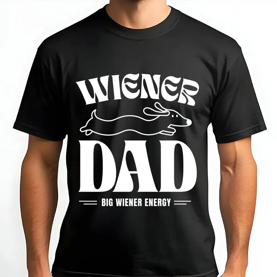 Funny Dachshund T-Shirt | Big Wiener Energy Graphic Sweatshirt | Premium Cotton Blend | Father's Day Gift for Dog Dad