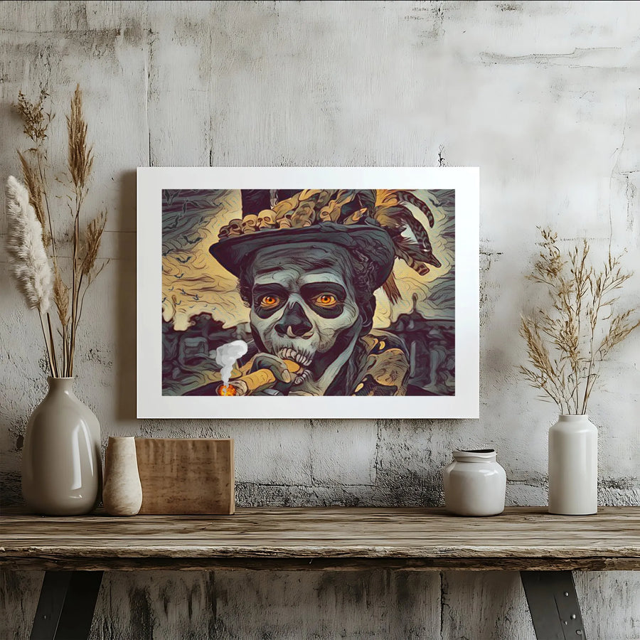 Baron Samedi Canvas Print | Dark Voodoo Loa Skull Art | Gallery-Quality Fade-Resistant Decor | Gothic Home & Office Gift