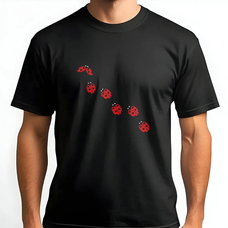 Ladybug T-Shirt | Minimalist Insect Graphic Print | 100% Cotton Premium Tee | Cute Nature Lover Gift For Women And Men