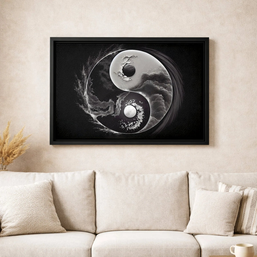 Yin Yang Canvas Art | Abstract Cosmic Zen Wall Decor | Premium Fade-Resistant Gallery Print | Spiritual Home Office Gift