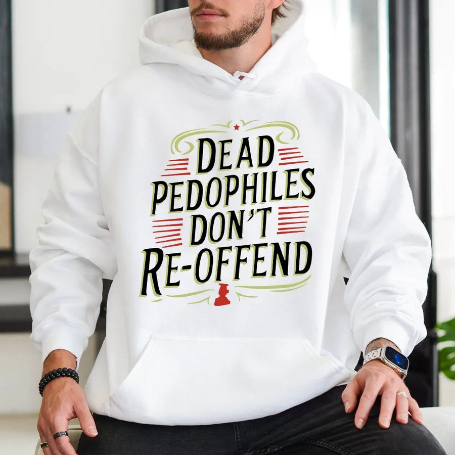 Political Statement Hoodie | Don't Re-Offend Vintage Graphic | Premium Cotton Blend | Activist Apparel Gift for Men
