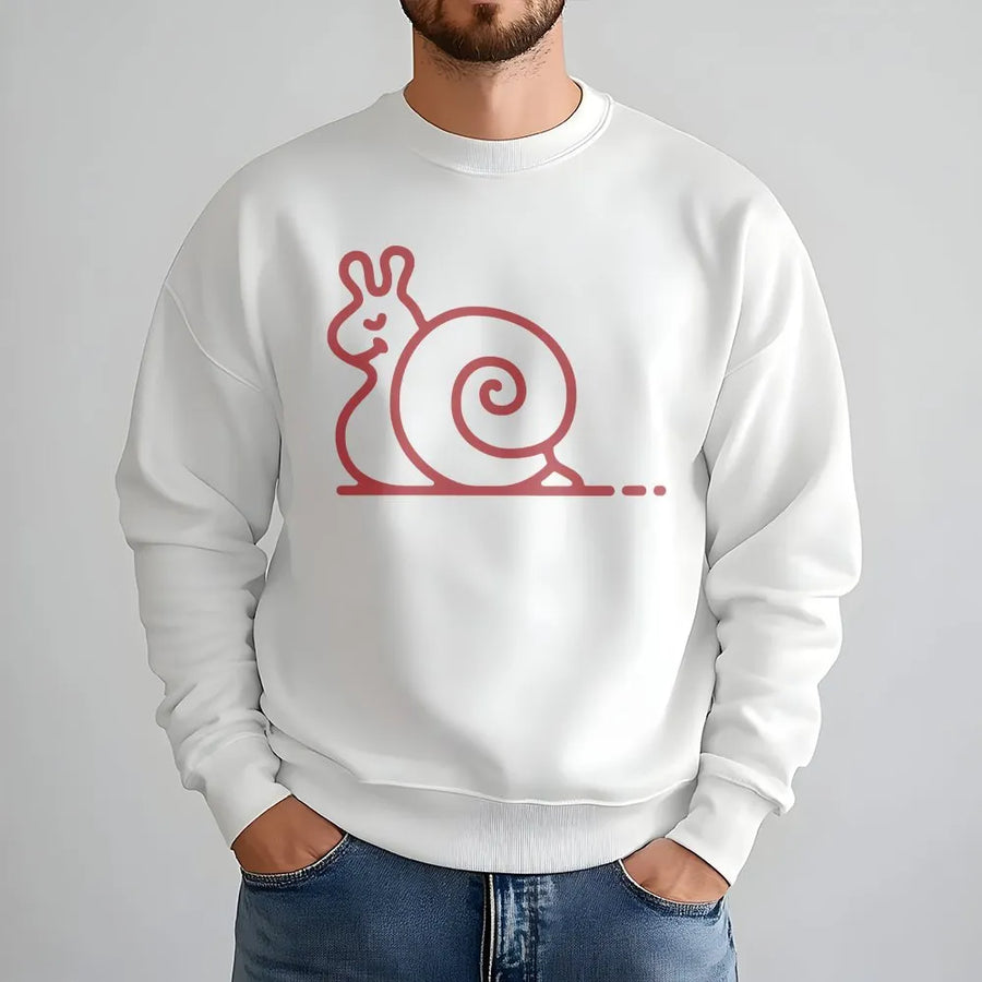 Minimalist Snail Sweatshirt | Cute Line Art Animal Graphic | Premium Cotton-Blend Crewneck | Casual Unisex Gift for Music Lovers