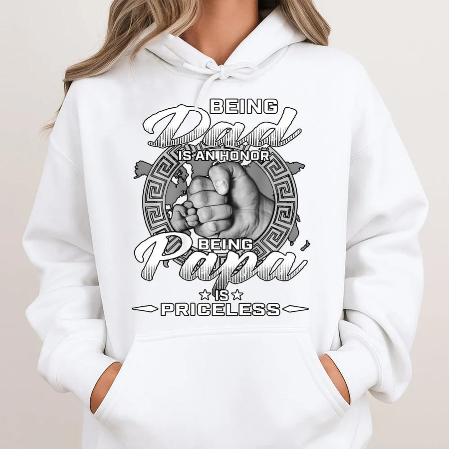 Dad Hoodie | Minimalist Chest Graphic | Soft Crewneck Pullover | Gift for New Dad, Father's Day