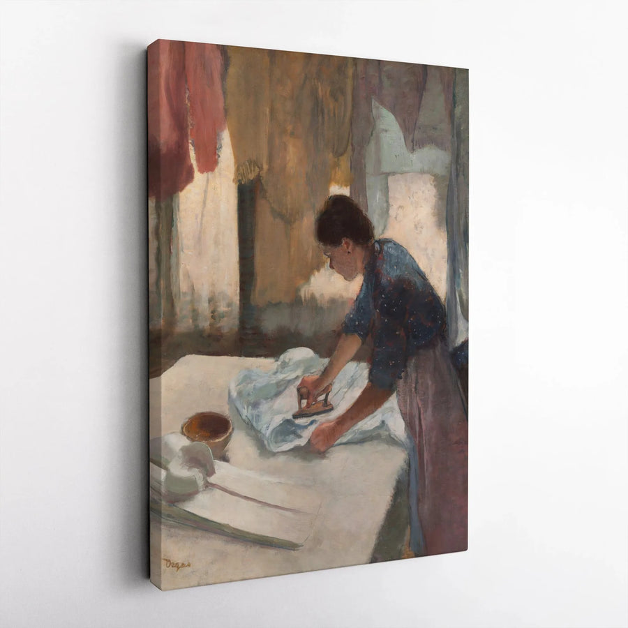 Woman Ironing by Edgar Degas Canvas Art | Impressionist Oil Painting Print | Premium Gallery Wrap Decor | Fine Art Gift for Home Office