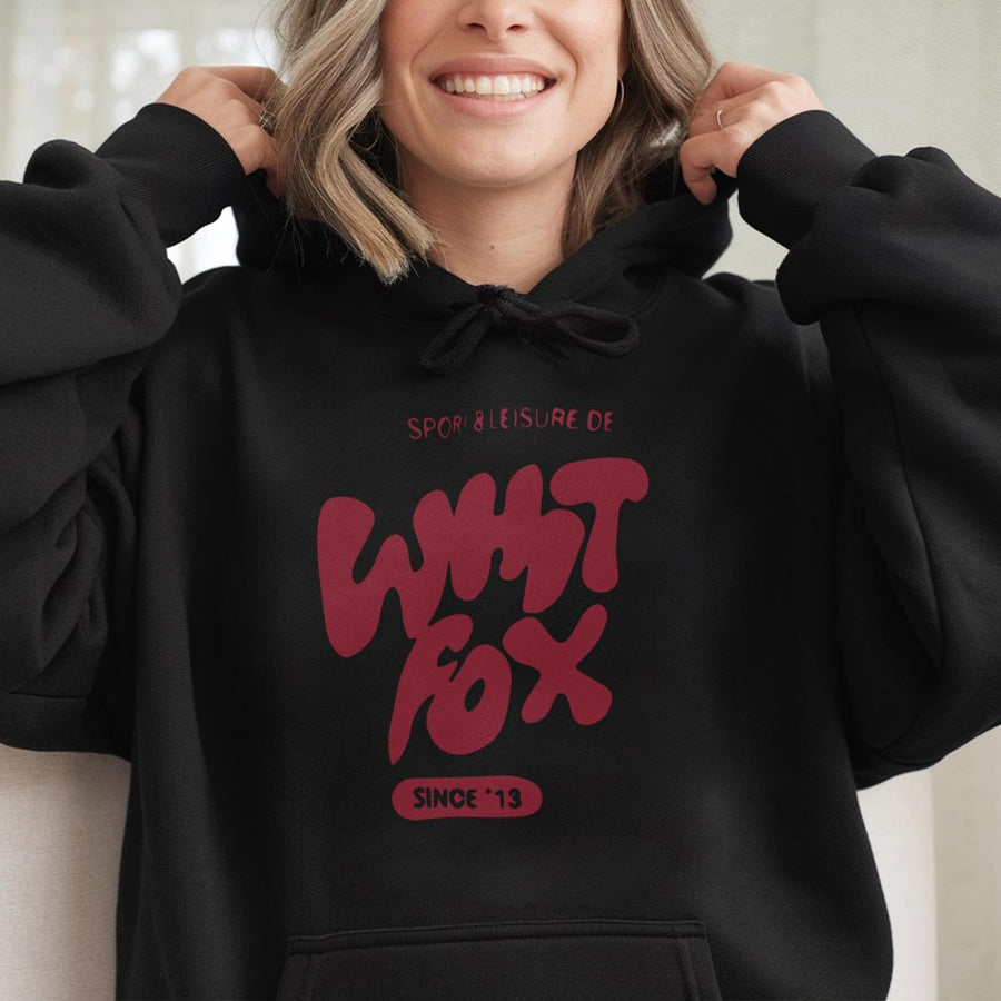 What The Fox Hoodie | Retro Sport & Leisure Graphic Print | Cotton-Blend Premium Streetwear | Unisex Casual Gift for Her & Him