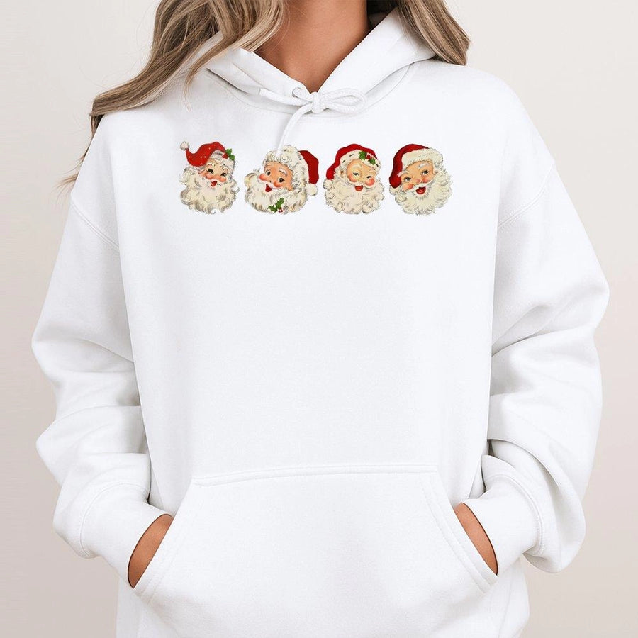 Vintage Santa Hoodie | Cheerful Retro Christmas Graphic Print | Premium Soft Cotton Blend | Holiday Gift for Men and Women