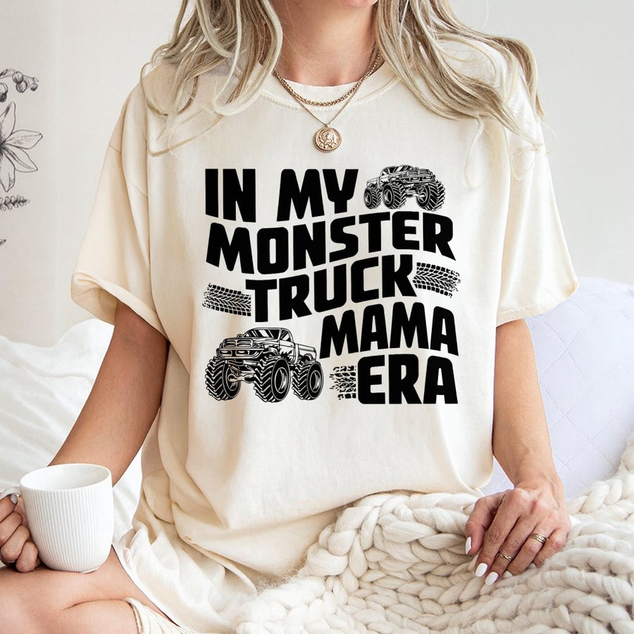 Monster Truck Mama T-Shirt | Funny Off-Road Graphic Design | Premium 100% Cotton Tee | Gift for New Mom, Boy Birthday Party, Mother's Day 2026 Present