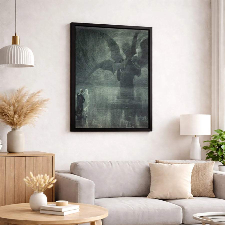 Gustave Dore Dante Inferno Lucifer Canvas | Classic Literature Wall Art | Premium Gallery-Wrapped Print | Dark Academia Home Decor Gift