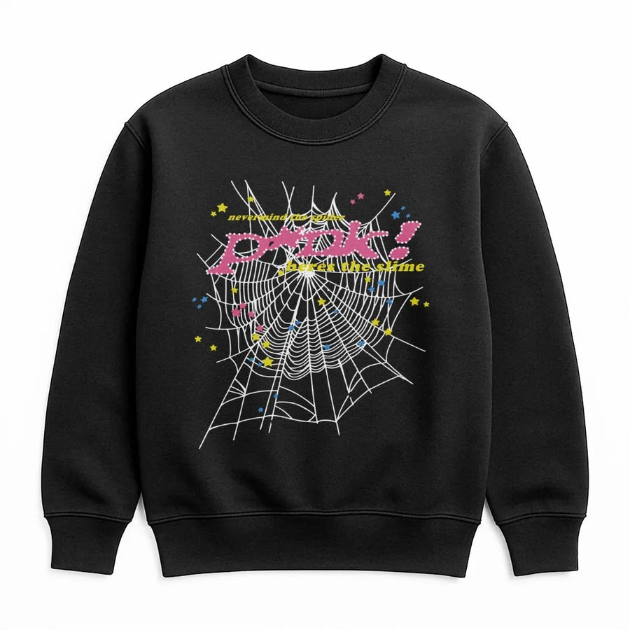 Spider Web Graphic Sweatshirt | Y2K Aesthetic Streetwear | Premium Cotton Blend | Unisex Oversized Grunge Gift for Him & Her