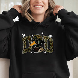 Duck Hunting Dad Hoodie | Mallard Duck Camo Graphic Design | Premium Cotton Blend | Gift For Hunter Outdoorsman