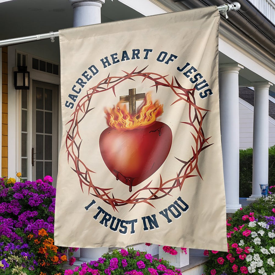 Sacred Heart of Jesus Garden Flag | Catholic Religious Garden Decor | Premium Fade-Resistant Polyester | Faithful Christian Home Gift