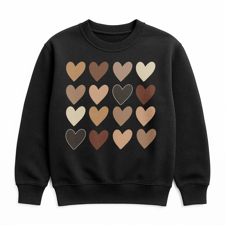Diversity Hearts Sweatshirt | Inclusion and Equality Graphic Print | Premium Cotton Blend Unisex Crewneck | Meaningful Gift for Activism Awareness