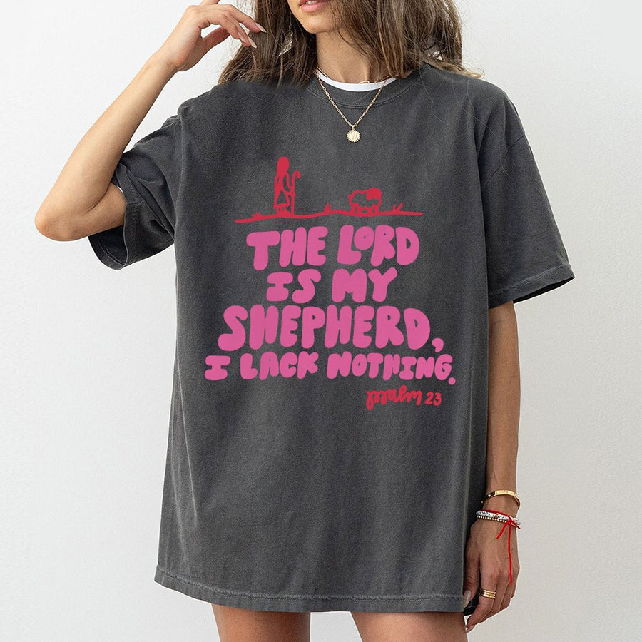 Psalm 23 T-Shirt | The Lord Is My Shepherd Bible Verse Design | 100% Premium Cotton Tee | Faith-Based Religious Gift For Christians