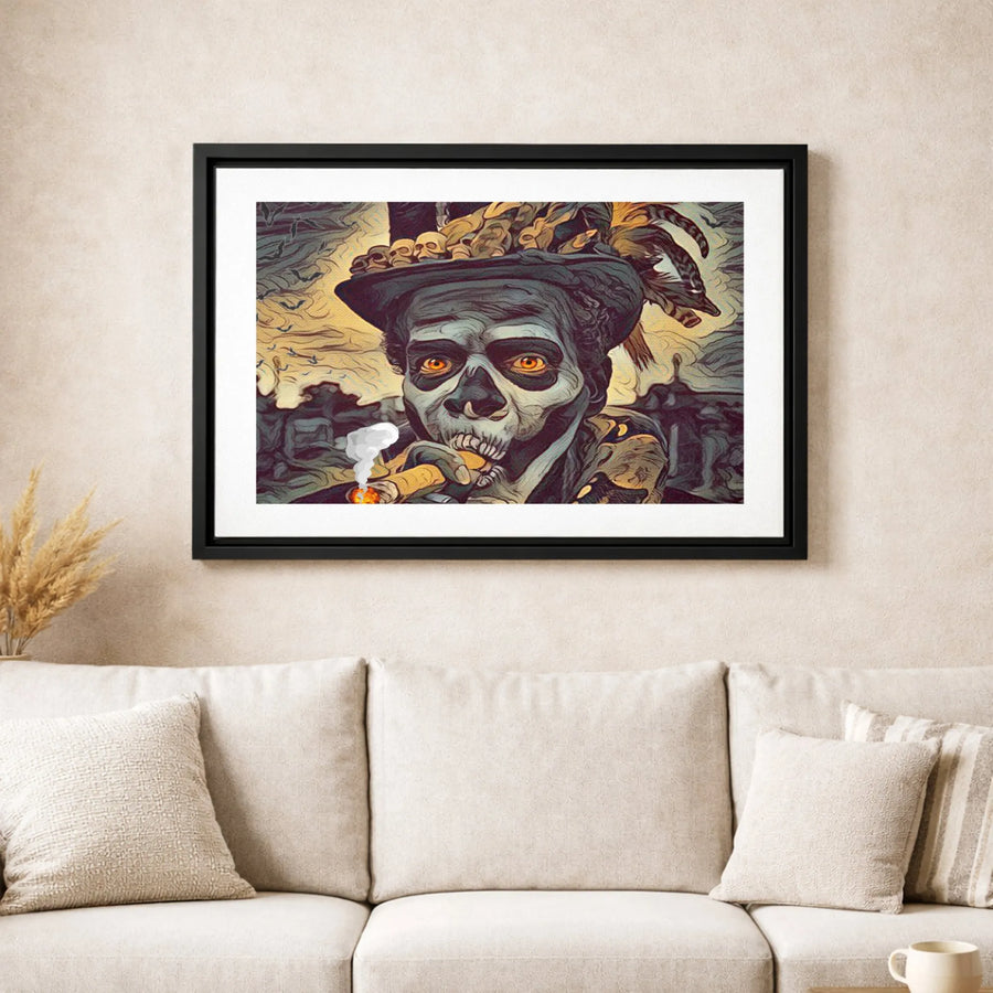 Baron Samedi Canvas Print | Dark Voodoo Loa Skull Art | Gallery-Quality Fade-Resistant Decor | Gothic Home & Office Gift