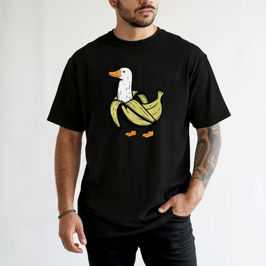 Banana Duck T-Shirt | Cute Quirky Animal Graphic Tee | 100% Soft Cotton Premium Quality | Funny Gift for Duck Lovers and Fruit Enthusiasts
