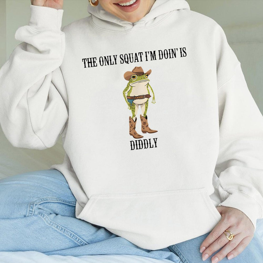 Cowboy Frog Hoodie | Funny Western Meme Graphic Sweatshirt | Premium Cotton Blend | Gift for Frog Lovers and Country Style Fans