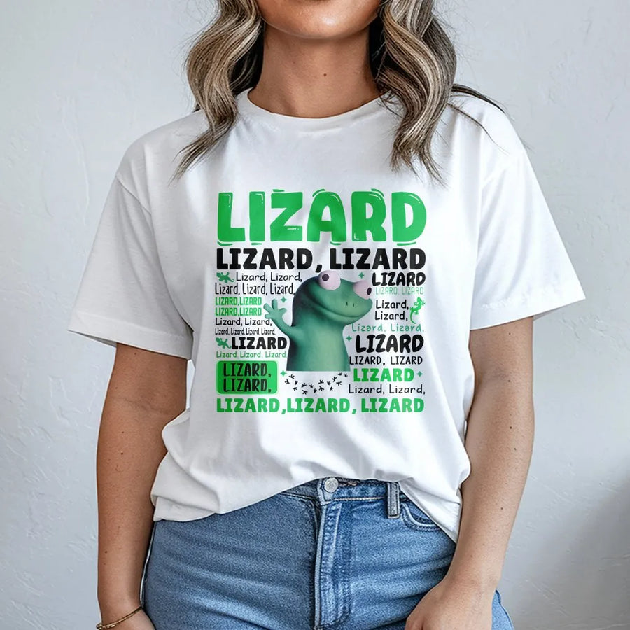 Lizard Meme Graphic T-Shirt | Funny Weirdcore Aesthetic Design | 100% Cotton Premium Tee | Unique Gift for Internet Culture Lovers