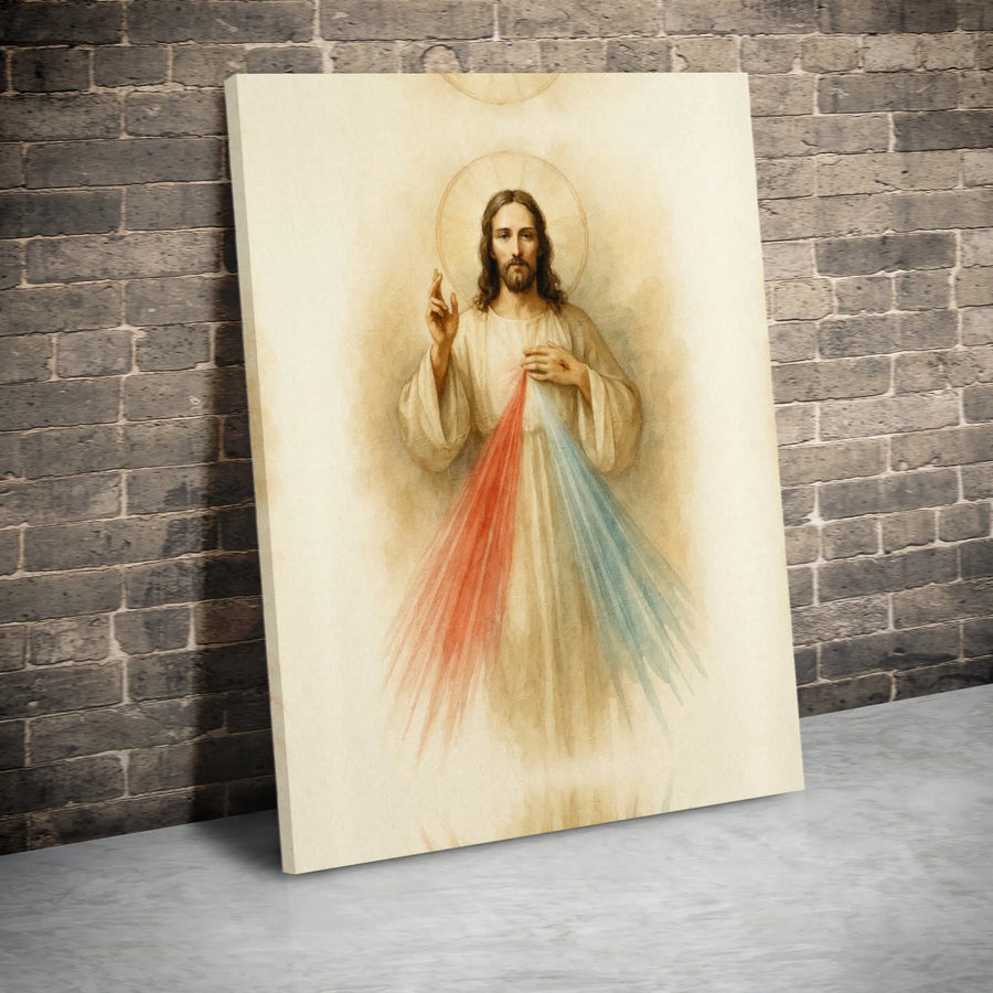 Divine Mercy Jesus Canvas Art | Catholic Religious Wall Decor | Premium Fade-Resistant Print | Spiritual Gift for Home or Church