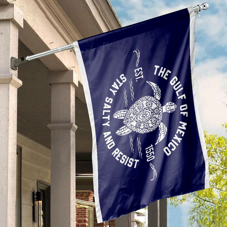 Gulf of Mexico Sea Turtle Flag | Coastal Beach House Decor | Premium Fade-Resistant Polyester | Outdoor Garden Banner Gift